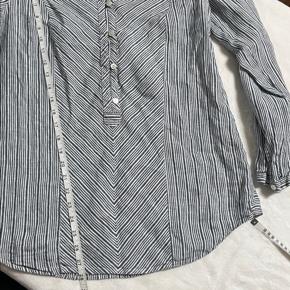 J. Jill Black and White Striped Linen Top - Picture 8 of 8